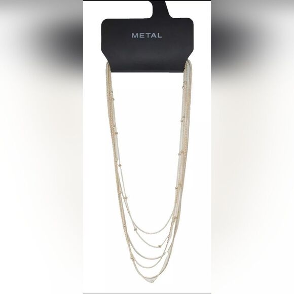 Rose Gold Multi Strand Necklace by Metal NWT 18" - Picture 2 of 2